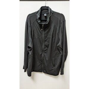 AVE Leisure Black Pleated Active Zippered Jacket